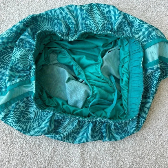 Women’s Nike Dri Fit Teal & Turquoise All Over Kaleidoscope Print Running Shorts - Picture 5 of 8